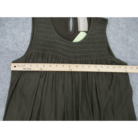 Dolan Womens Tank Top Medium Left Coast Collection Green Sleeveless Pleated New - Picture 5 of 16